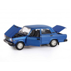 Машина "АВТОПАНОРАМА" ВАЗ 2107, 1/24, синий, инерция, в/к 24,5*12,5*10,5 см