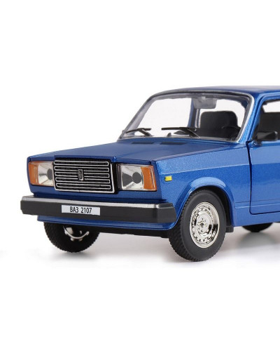 Машина "АВТОПАНОРАМА" ВАЗ 2107, 1/24, синий, инерция, в/к 24,5*12,5*10,5 см