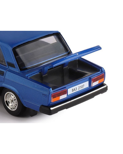 Машина "АВТОПАНОРАМА" ВАЗ 2107, 1/24, синий, инерция, в/к 24,5*12,5*10,5 см