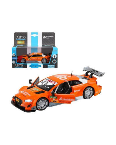 Машина "АВТОПАНОРАМА" Audi RS 5 DTM,оранжевый, 1/32, свет, звук, инерция, в/к 17,5*13,5*9 см