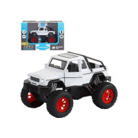 Машина "АВТОПАНОРАМА" "Внедорожник-пикап", белый, 1/32, свет, звук, инерция, в/к 19*10*12,5 см
