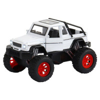 Машина "АВТОПАНОРАМА" "Внедорожник-пикап", белый, 1/32, свет, звук, инерция, в/к 19*10*12,5 см