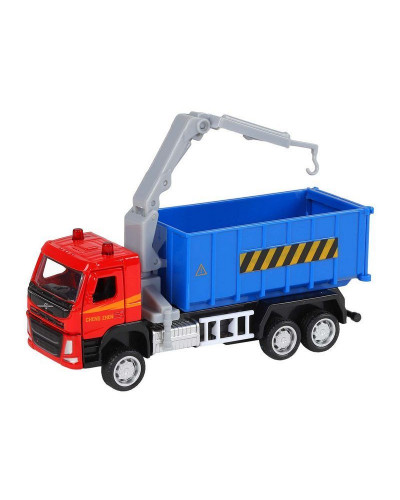 Машина "АВТОПАНОРАМА" VOLVO FM "Мусоровоз", синий, 1/72, инерция, в/к 17,5*13*6,5 см
