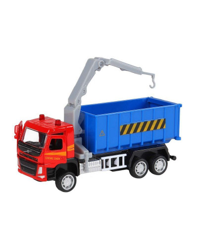 Машина "АВТОПАНОРАМА" VOLVO FM "Мусоровоз", синий, 1/72, инерция, в/к 17,5*13*6,5 см