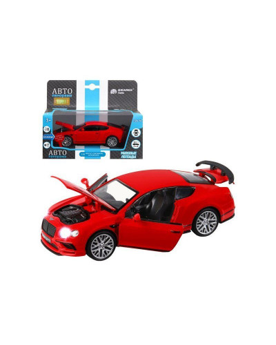 Машина "АВТОПАНОРАМА" Bentley Continental GT Supersports, красный, 1/32, в/к 17,5*12,5*6,5 см