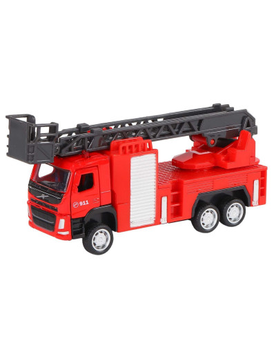Машина "АВТОПАНОРАМА" VOLVO FM "Пожарная служба", красный, 1/72, инерция, в/к 17,5*13*6,5 см