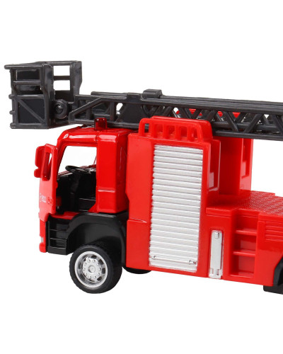 Машина "АВТОПАНОРАМА" VOLVO FM "Пожарная служба", красный, 1/72, инерция, в/к 17,5*13*6,5 см