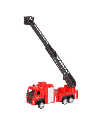 Машина "АВТОПАНОРАМА" VOLVO FM "Пожарная служба", красный, 1/72, инерция, в/к 17,5*13*6,5 см