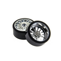 Колеса в сборе с хромированными дисками для дрифт Himoto E18DT, E18DTL