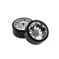 Колеса в сборе с хромированными дисками для дрифт Himoto E18DT, E18DTL