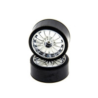 Колеса в сборе с хромированными дисками для дрифт Himoto E18DT, E18DTL