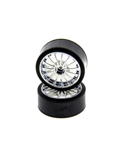 Колеса в сборе с хромированными дисками для дрифт Himoto E18DT, E18DTL