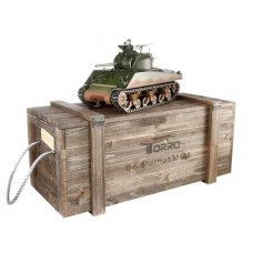 Р/У танк Torro Sherman M4A3, 1/16  2.4G, ИК-пушка, деревянная коробка