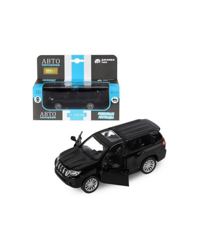 Машина "АВТОПАНОРАМА" Land Cruiser Prado, черный, 1/42, инерция, в/к 17,5*12,5*6,5 см