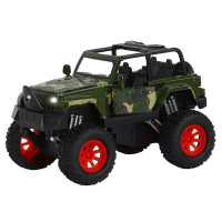 Машина "АВТОПАНОРАМА" "Внедорожник", хаки, 1/32, свет, звук, инерция, в/к 19*10*12,5 см