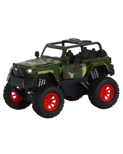 Машина "АВТОПАНОРАМА" "Внедорожник", хаки, 1/32, свет, звук, инерция, в/к 19*10*12,5 см