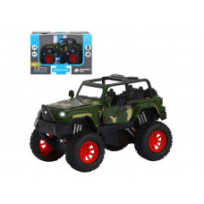 Машина "АВТОПАНОРАМА" "Внедорожник", хаки, 1/32, свет, звук, инерция, в/к 19*10*12,5 см
