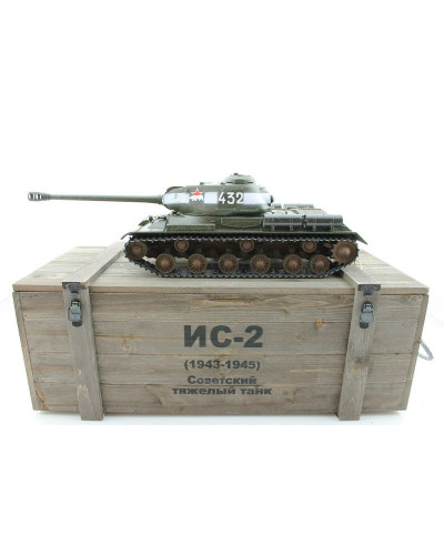 Р/У танк Taigen 1/16 ИС-2 модель 1944, СССР, зеленый, (для ИК танк. боя) 2.4G, деревян. коробка