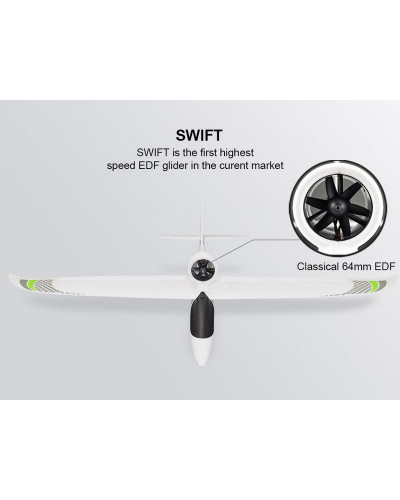 Радиоуправляемый планер Top RC Swift (EDF Power System) 1200мм PNP