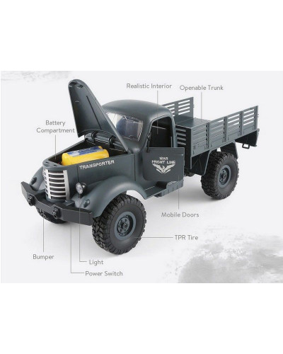 Радиоуправляемая машина JJRC Q60 Transporter (зеленый) 6WD 2.4G 1/16 RTR