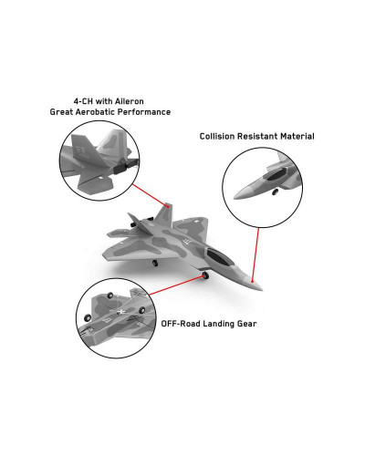 Радиоуправляемый самолет Volantex RC F22 400мм 2.4G 4ch LiPo RTF with Gyro