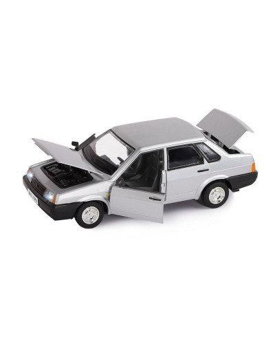 Машина "АВТОПАНОРАМА" ВАЗ 21099, 1/22, серебряный, инерция,  в/к 24,5*12,5*10,5 см