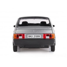 Машина "АВТОПАНОРАМА" ВАЗ 21099, 1/22, серебряный, инерция,  в/к 24,5*12,5*10,5 см