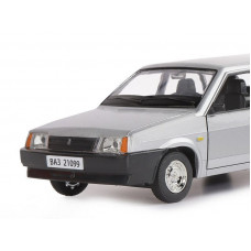 Машина "АВТОПАНОРАМА" ВАЗ 21099, 1/22, серебряный, инерция,  в/к 24,5*12,5*10,5 см