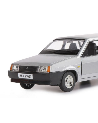 Машина "АВТОПАНОРАМА" ВАЗ 21099, 1/22, серебряный, инерция,  в/к 24,5*12,5*10,5 см