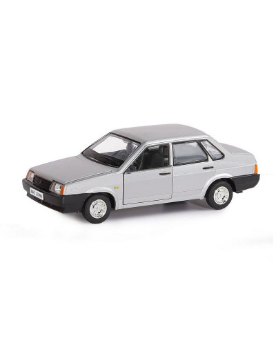 Машина "АВТОПАНОРАМА" ВАЗ 21099, 1/22, серебряный, инерция,  в/к 24,5*12,5*10,5 см