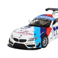 Машина "АВТОПАНОРАМА" BMW Z4 GT3, белый, 1/32, свет, звук, инерция, в/к 17,5*13,5*9 см