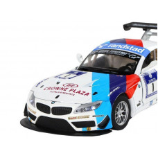 Машина "АВТОПАНОРАМА" BMW Z4 GT3, белый, 1/32, свет, звук, инерция, в/к 17,5*13,5*9 см