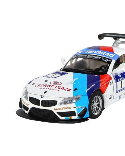 Машина "АВТОПАНОРАМА" BMW Z4 GT3, белый, 1/32, свет, звук, инерция, в/к 17,5*13,5*9 см