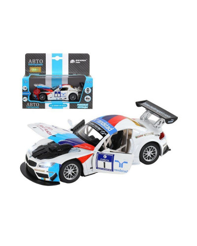 Машина "АВТОПАНОРАМА" BMW Z4 GT3, белый, 1/32, свет, звук, инерция, в/к 17,5*13,5*9 см