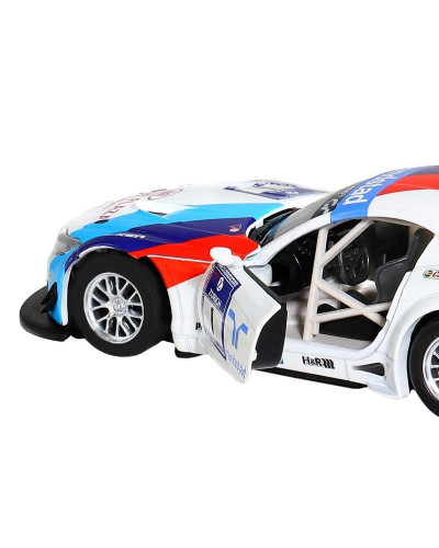 Машина "АВТОПАНОРАМА" BMW Z4 GT3, белый, 1/32, свет, звук, инерция, в/к 17,5*13,5*9 см