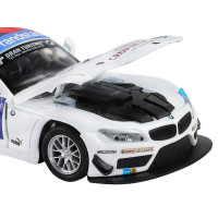 Машина "АВТОПАНОРАМА" BMW Z4 GT3, белый, 1/32, свет, звук, инерция, в/к 17,5*13,5*9 см