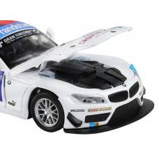 Машина "АВТОПАНОРАМА" BMW Z4 GT3, белый, 1/32, свет, звук, инерция, в/к 17,5*13,5*9 см