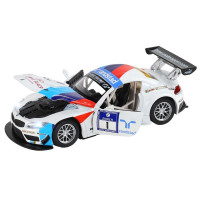 Машина "АВТОПАНОРАМА" BMW Z4 GT3, белый, 1/32, свет, звук, инерция, в/к 17,5*13,5*9 см