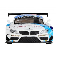 Машина "АВТОПАНОРАМА" BMW Z4 GT3, белый, 1/32, свет, звук, инерция, в/к 17,5*13,5*9 см