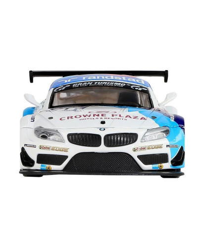 Машина "АВТОПАНОРАМА" BMW Z4 GT3, белый, 1/32, свет, звук, инерция, в/к 17,5*13,5*9 см