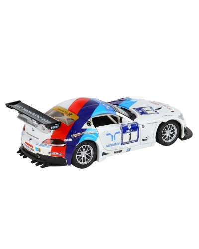 Машина "АВТОПАНОРАМА" BMW Z4 GT3, белый, 1/32, свет, звук, инерция, в/к 17,5*13,5*9 см