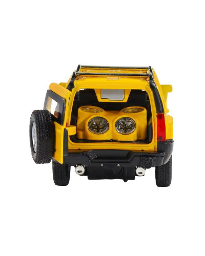 Машина "АВТОПАНОРАМА" Hummer H3, желтый, 1/32, свет, звук, инерция, в/к 17,5*13,5*9 см