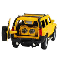 Машина "АВТОПАНОРАМА" Hummer H3, желтый, 1/32, свет, звук, инерция, в/к 17,5*13,5*9 см