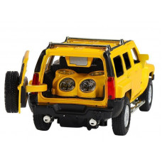 Машина "АВТОПАНОРАМА" Hummer H3, желтый, 1/32, свет, звук, инерция, в/к 17,5*13,5*9 см