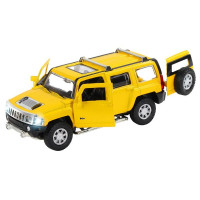 Машина "АВТОПАНОРАМА" Hummer H3, желтый, 1/32, свет, звук, инерция, в/к 17,5*13,5*9 см