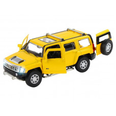 Машина "АВТОПАНОРАМА" Hummer H3, желтый, 1/32, свет, звук, инерция, в/к 17,5*13,5*9 см