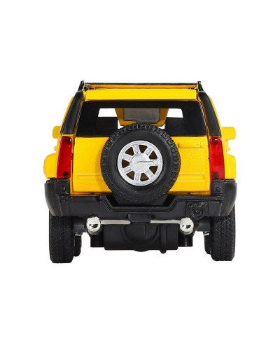 Машина "АВТОПАНОРАМА" Hummer H3, желтый, 1/32, свет, звук, инерция, в/к 17,5*13,5*9 см
