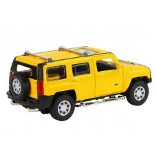 Машина "АВТОПАНОРАМА" Hummer H3, желтый, 1/32, свет, звук, инерция, в/к 17,5*13,5*9 см