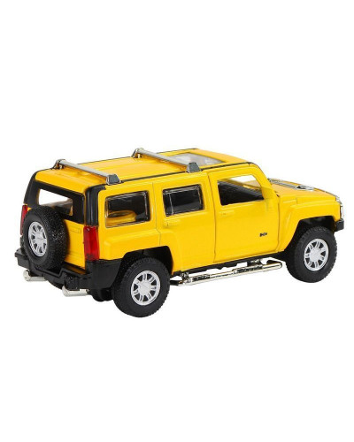 Машина "АВТОПАНОРАМА" Hummer H3, желтый, 1/32, свет, звук, инерция, в/к 17,5*13,5*9 см
