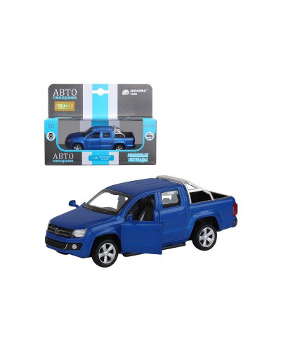 Машина "АВТОПАНОРАМА" Volkswagen Amarok, синий, 1/46, инерция, откр. двери, в/к 17,5*12,5*6,5 см